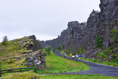 Landscape of the area where the American (right side) and European (left side) tectonic plates are slowly receding