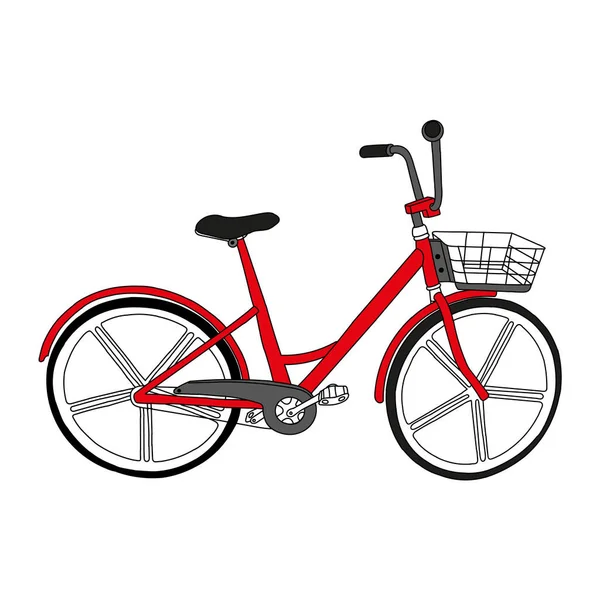 Une Belle Illustration Vectorielle Dessinée Main Vieux Cycle Adulte Rouge — Image vectorielle