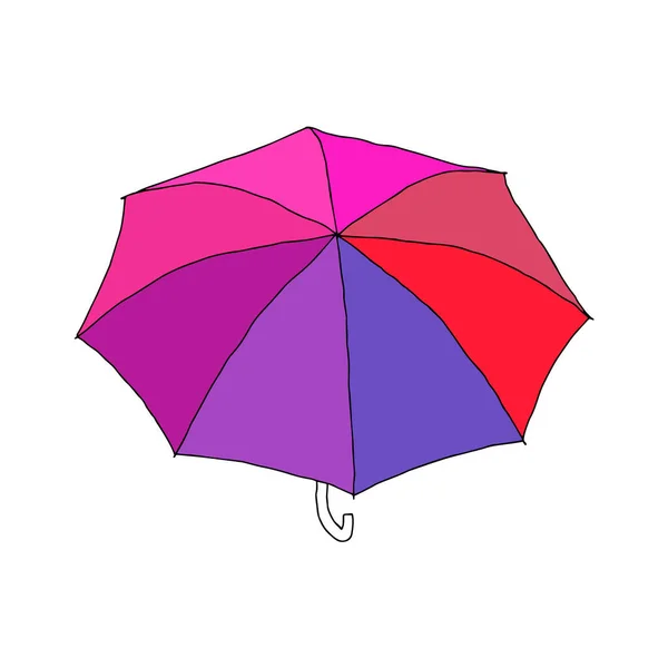 Beautiful Hand Drawn Fashion Vector Illustration Colored Umbrella Isolated White — Stock Vector