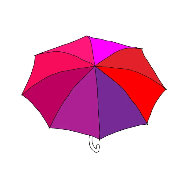 Schöne handgezeichnete Mode-Vektor-Illustration von farbigen Regenschirm isoliert auf weißem Hintergrund — Stockvektor