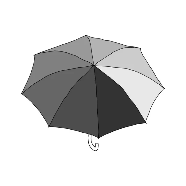 Eine Schöne Handgezeichnete Mode Vektor Illustration Eines Grauen Regenschirms Isoliert — Stockvektor