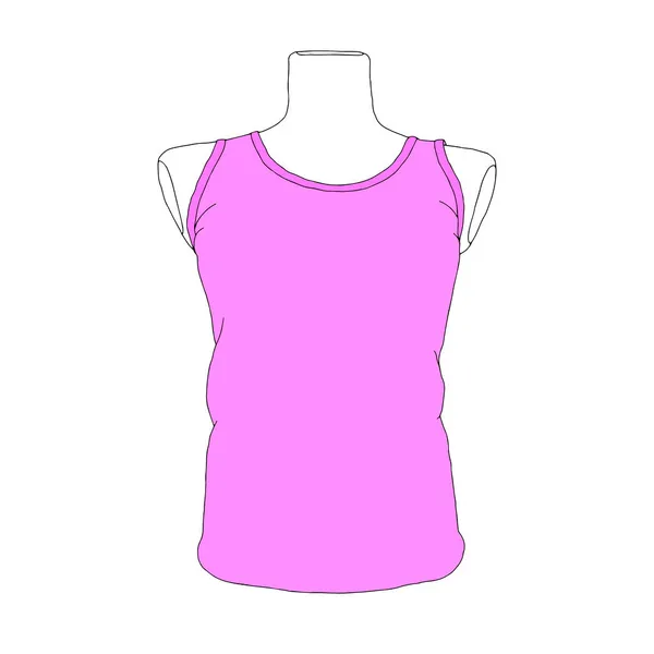 Une Belle Illustration Vectorielle Mode Dessinée Main Shirt Rose Sans — Image vectorielle