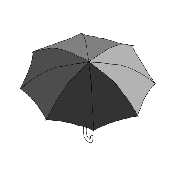 Une Belle Illustration Vectorielle Mode Dessinée Main Parapluie Gris Isolé — Image vectorielle