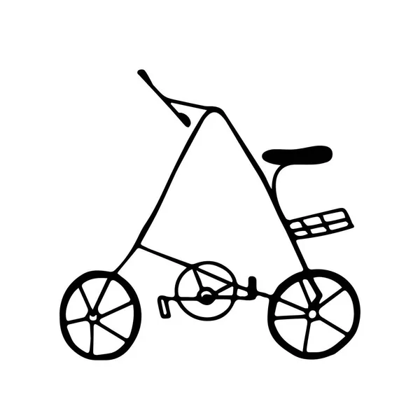 Beyaz arka planda izole edilmiş eski bir yetişkin döngüsünün güzel bir el çizimi siyah vektör çizimi