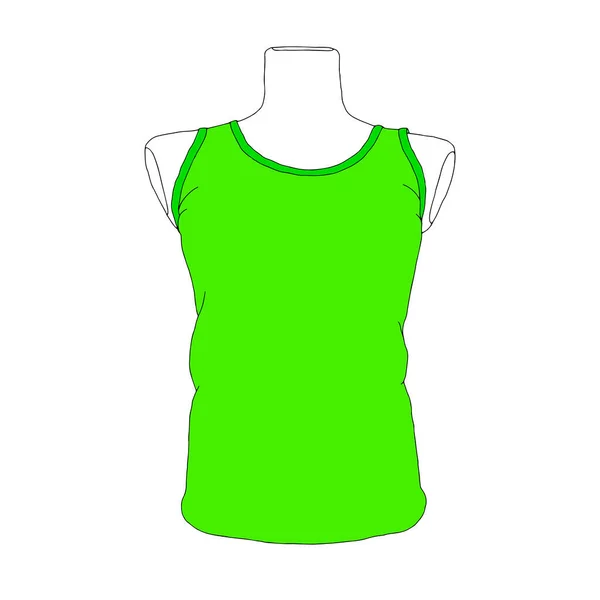 Une Belle Illustration Vectorielle Mode Dessinée Main Shirt Vert Sans — Image vectorielle