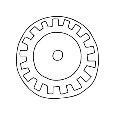 Metalik çilingir aracının el çizimi siyah vektör çizimi beyaz arka planda izole edilmiş harf fındıklı