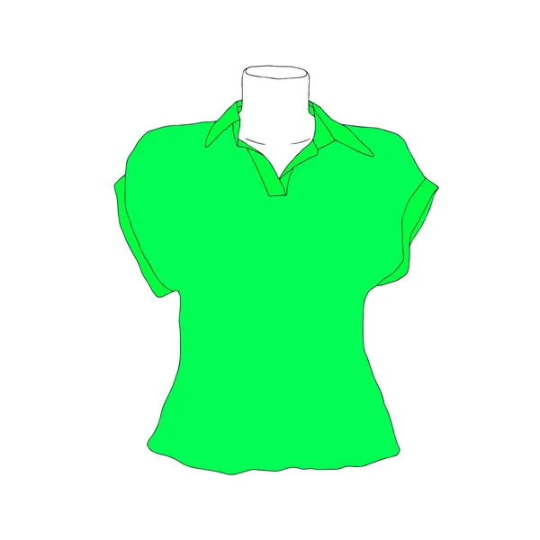 Une Belle Illustration Vectorielle Mode Dessinée Main Une Chemise Verte — Image vectorielle