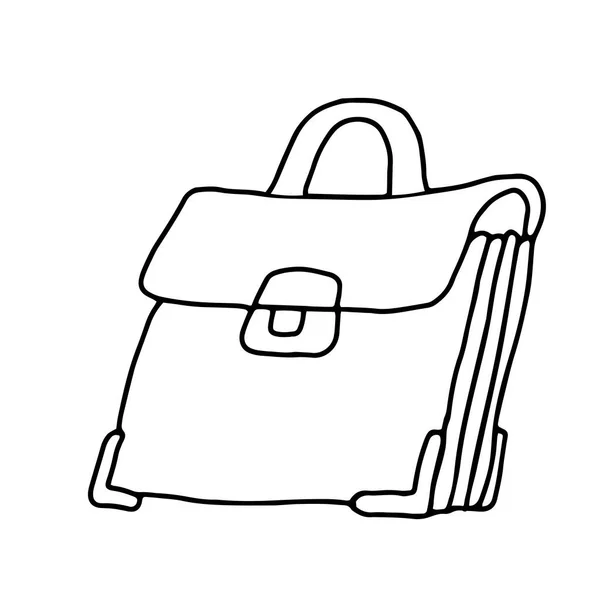 Una Hermosa Mano Dibujo Negro Vector Bolsa Para Viajes Negocios — Vector de stock