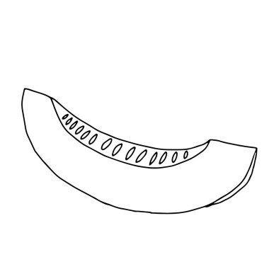 Beyaz arka planda izole edilmiş çekirdekli bir Vektör çizgisi çizimi.