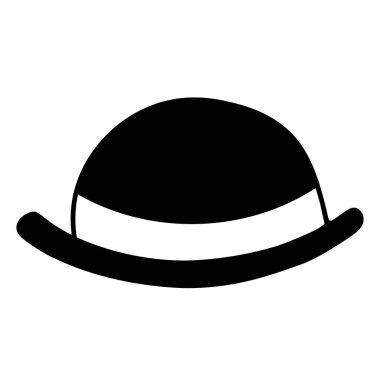 Boyama kitabı için beyaz bir arkaplanda izole edilmiş bir şapkanın güzel bir el çizimi moda vektörü çizimi