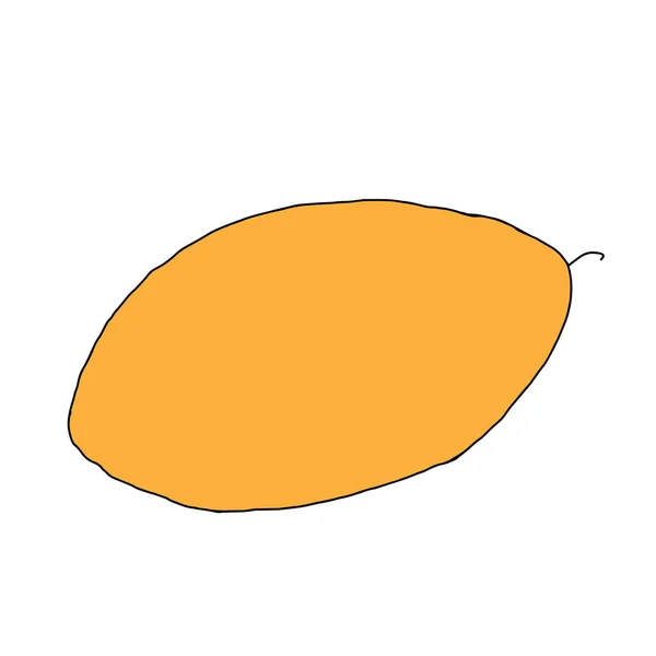 白を基調としたオレンジメロン1種のベクトルアウトライン図 — ストックベクタ