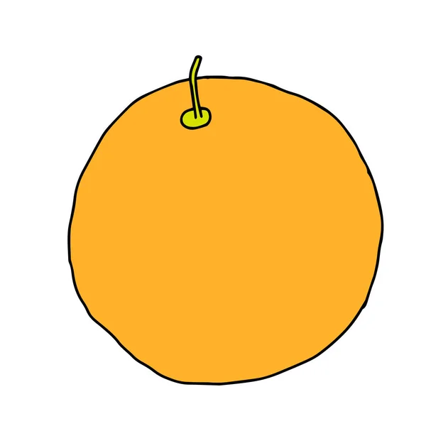 Vektor Kontur Illustration Färsk Orange Melon Isolerad Vit Bakgrund — Stock vektor