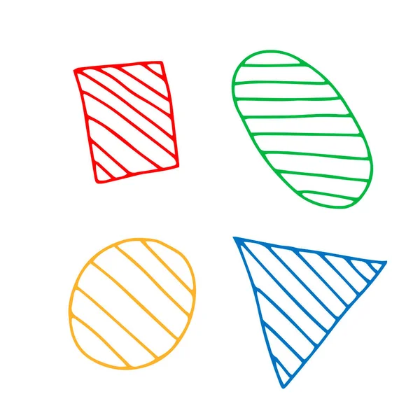Eine Handgezeichnete Farbige Vektorillustration Einer Figurengruppe Mit Streifen Auf Weißem — Stockvektor
