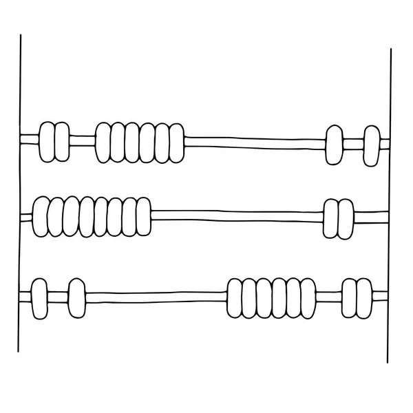 Vacker Handritad Vektor Illustration Abacus Med Bollar Isolerade Vit Bakgrund — Stock vektor