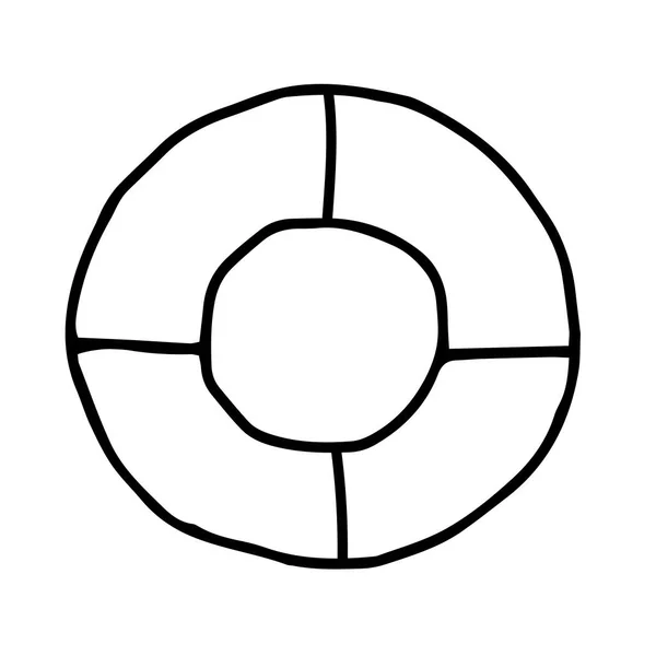 Eine Schöne Handgezeichnete Vektor Illustration Von Einem Spielzeugboot Rettungsring Isoliert — Stockvektor
