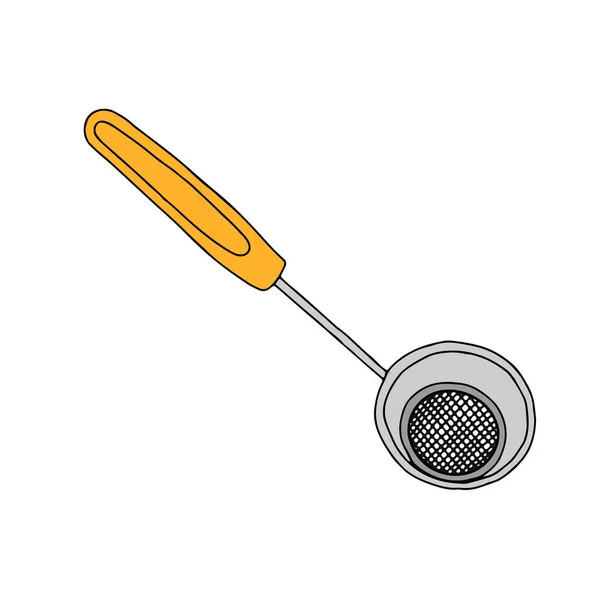Una Ilustración Vectorial Dibujada Mano Amarillo Gris Skimmer Metálico Aislado — Vector de stock
