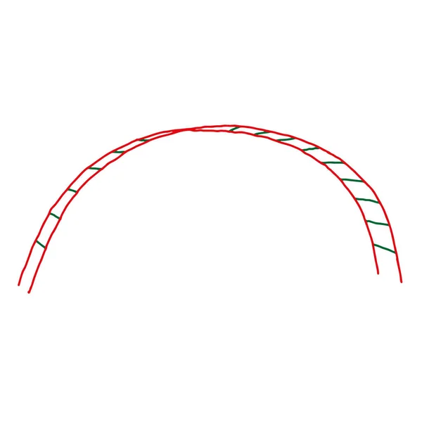 Une Belle Illustration Vectorielle Rouge Verte Dessinée Main Mur Suédois — Image vectorielle