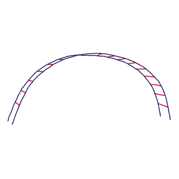 Eine Schöne Handgezeichnete Rote Und Blaue Vektorillustration Einer Brücke Aus — Stockvektor