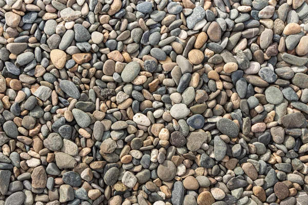 Piękna Faktura Kolorowych Gładkich Kamieni Jest Plaży Nad Morzem — Zdjęcie stockowe