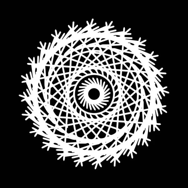 Ручной Рисунок Белого Векторного Изображения Металлических Шестеренок Изолированных Черном Фоне — стоковый вектор