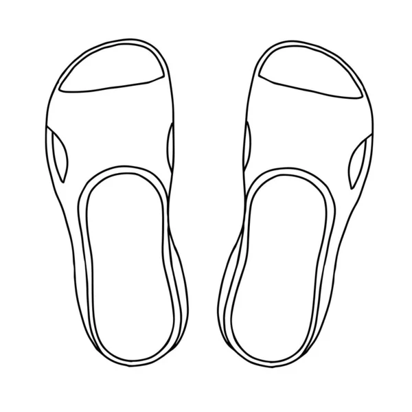 Une Belle Illustration Vectorielle Mode Dessinée Main Une Paire Chaussons — Image vectorielle