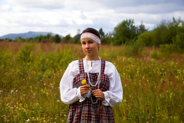 Girl in national dress — Stock Photo, Image