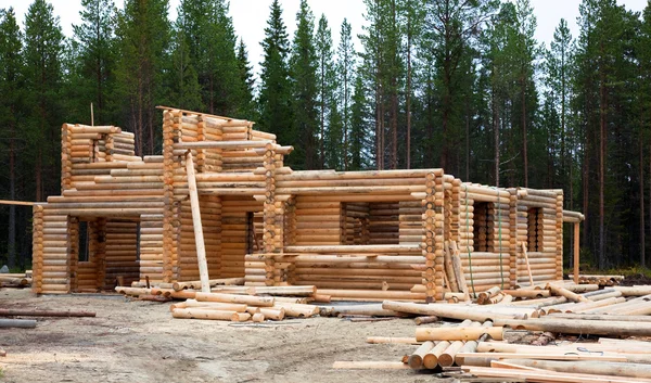 Construction of log houses — Stock Photo, Image