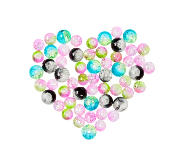 Set of beads for making jewelry heart-shaped — Stock Photo, Image