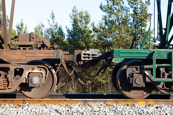 Eisenbahnwaggons. Automatische Kopplung — Stockfoto