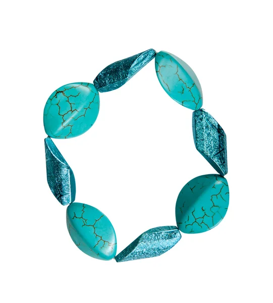 Bracelet made of plastic imitation turquoise — Stock Photo, Image