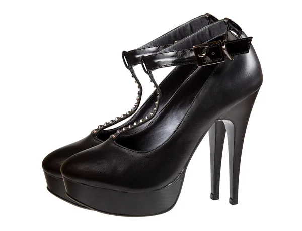 Högklackade skor svart — Stockfoto