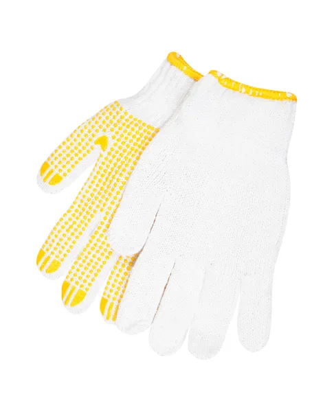 Pracovní rukavice vyrobené z bavlněné tkaniny s pryžovou vrstvou — Stock fotografie