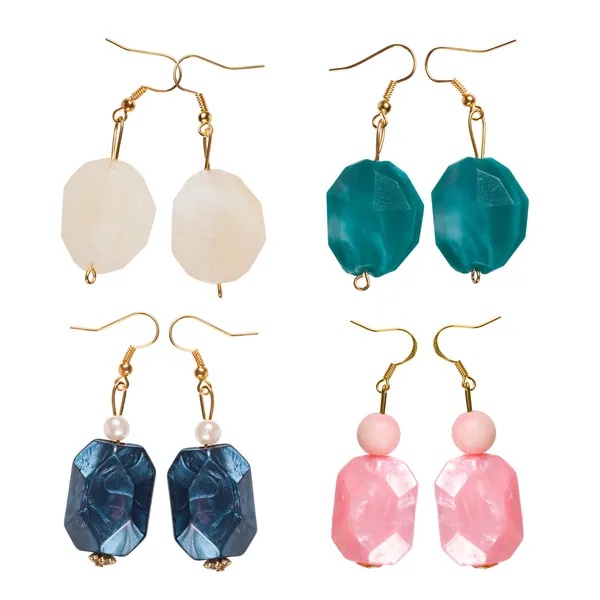Pearlescent earrings different — Stock Photo, Image