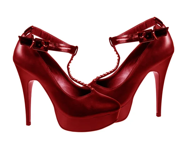 Fashion ladies shoes for dancing dark-red color — Stock Photo, Image