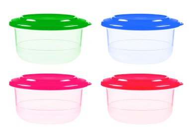 plastik üzerinde beyaz izole besin konteynerler 