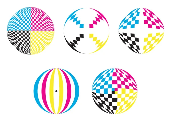 Cmyk balls — Stock Vector