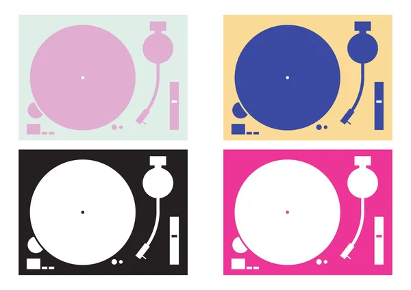 DJ-platenspeler silhouetten — Stockvector