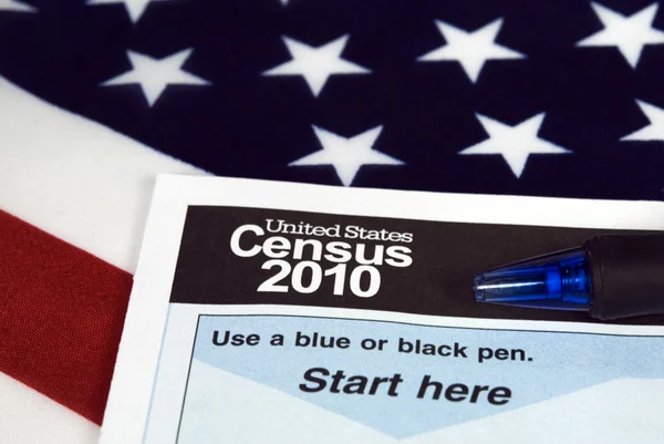 Census form on flag — Stock Photo, Image
