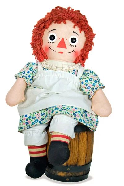Rag doll on a barrel — Stock Photo, Image