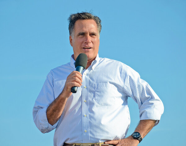 Mitt Romney campaigning outdoors