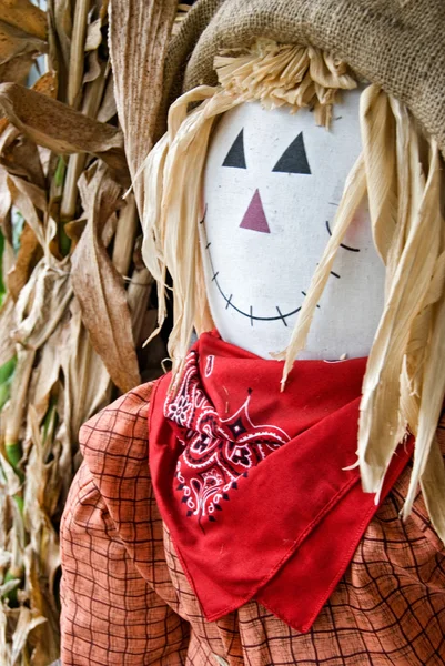 Scarecrow in corn husks — Stock Photo, Image