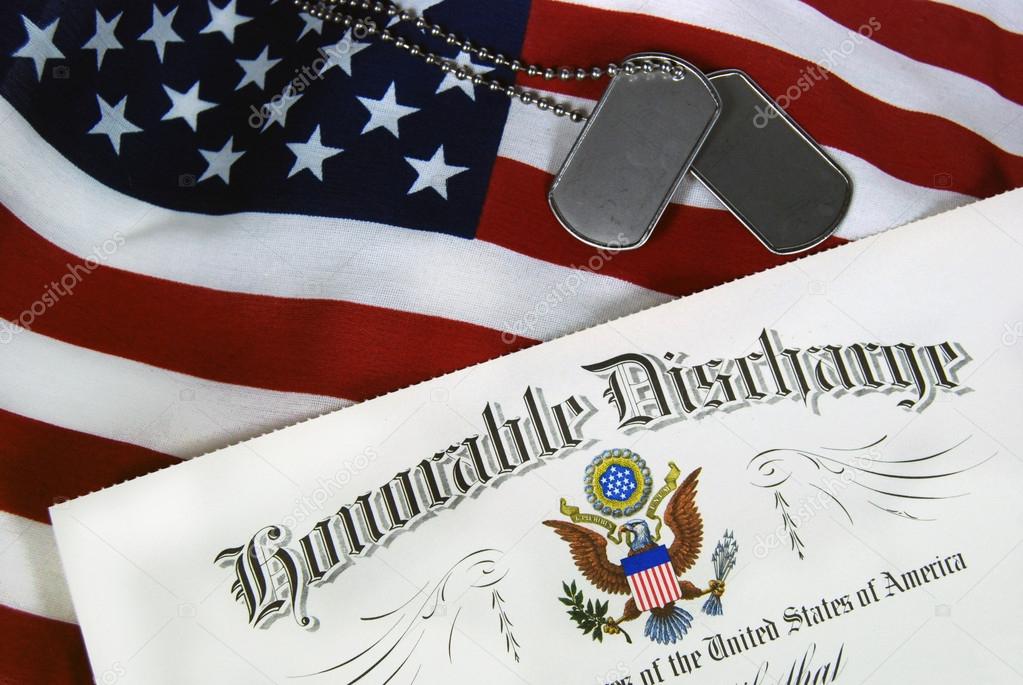 Honorable discharge with tags