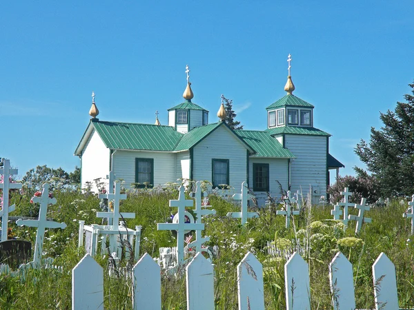 Orosz ortodox egyház temető — Stock Fotó