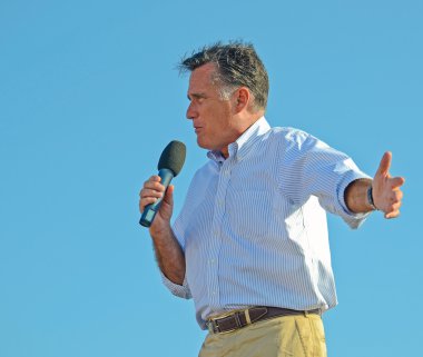 Mitt Romney giving a speech clipart
