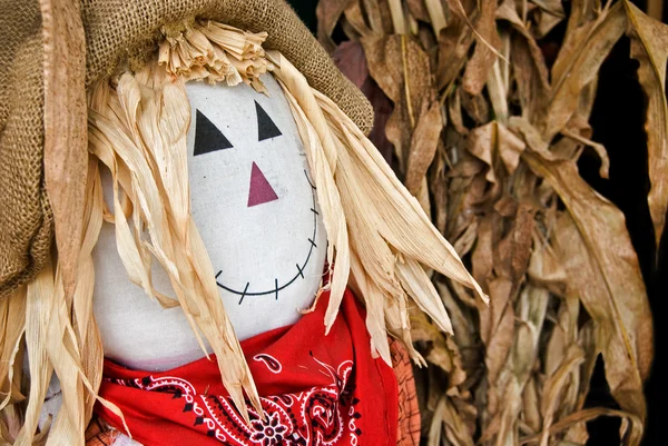 Podzimní strašidlo v kukuřičné klasy — Stock fotografie