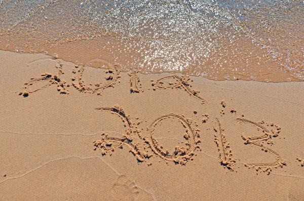 2013 Nieuwjaar op het strand — Stockfoto