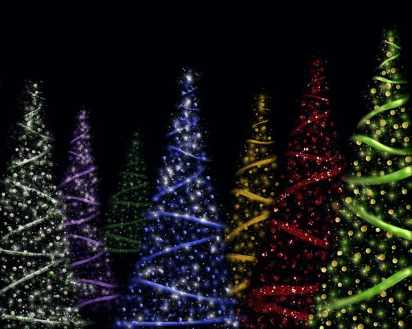 Árvores de Natal cintilantes — Fotografia de Stock