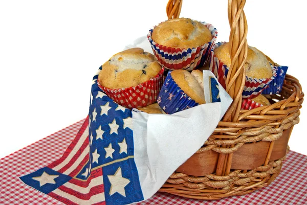 Patriotic blueberry muffins — Stock Photo, Image