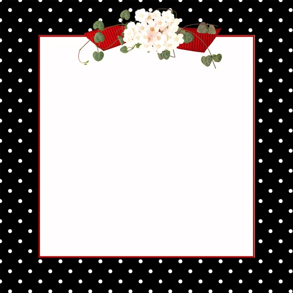 Black polka dot frame — Stock Photo, Image