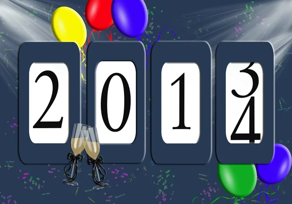 2014 Neujahr Party Kilometerzähler — Stockfoto